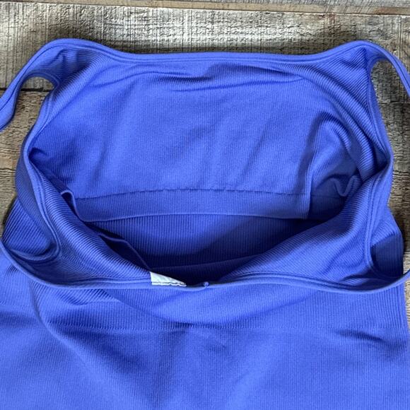 Athleta Aurora Bodysuit Shortie Shorts Purple Blue Size Medium - Picture 9 of 11